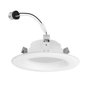 4PK EcoSmart 6in Canless T20 Integrated LED White Recessed Light Baffle Trim